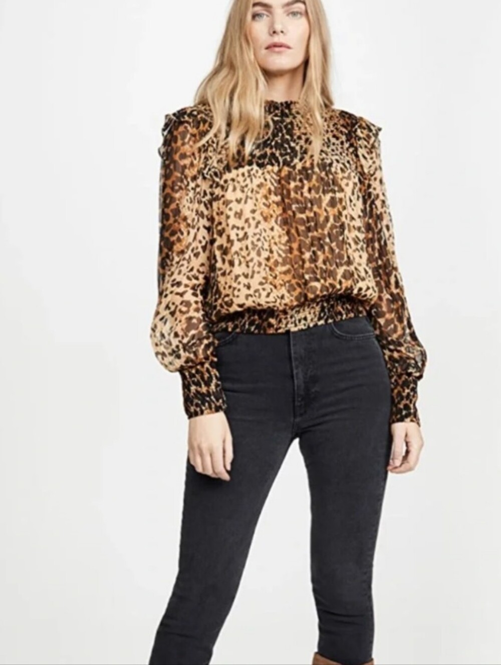 free people roma leopard print blouse